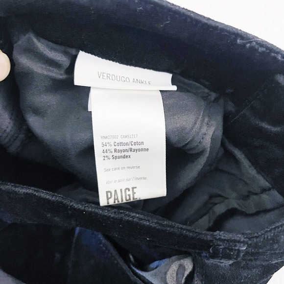 Paige Verdugo Ankle Black Faux Suede Skinny Jeans SZ26 Mint - Picture 5 of 10